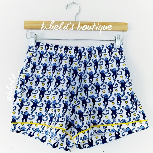 Roller Rabbit Lovely Monkey Polo Pajamas in Blue/Yellow Size XS Brand New NWT - Picture 11 of 14